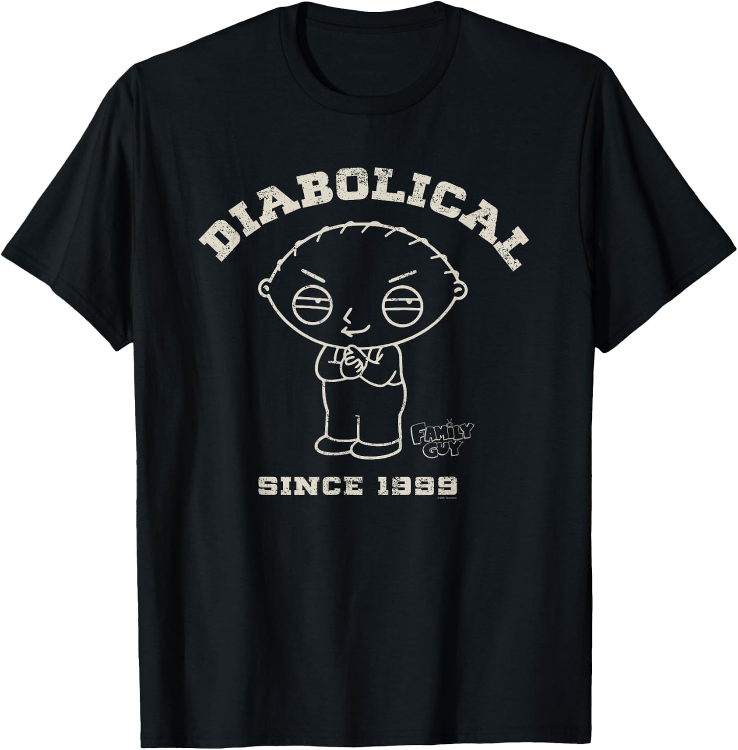 Family Guy Stewie Diabolical Since 1999 T-Shirt - T-Shirt | Black