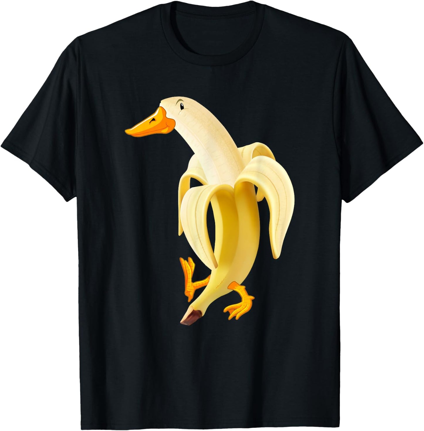 Duck In Banana Funny T-Shirt - T-Shirt | Black