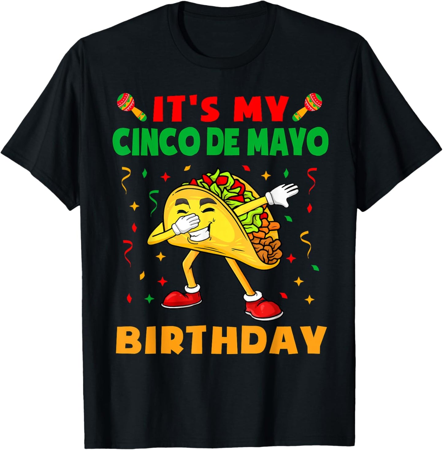 It's My Cinco De Mayo Birthday Funny Taco Party Kids Boys T-Shirt - T-Shirt | Black