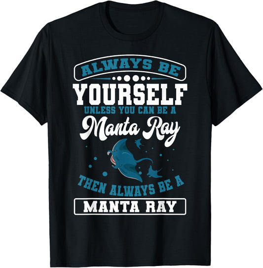 Manta Ray Fish Stingray Mantas Ocean Biologist T-Shirt - T-Shirt | Black