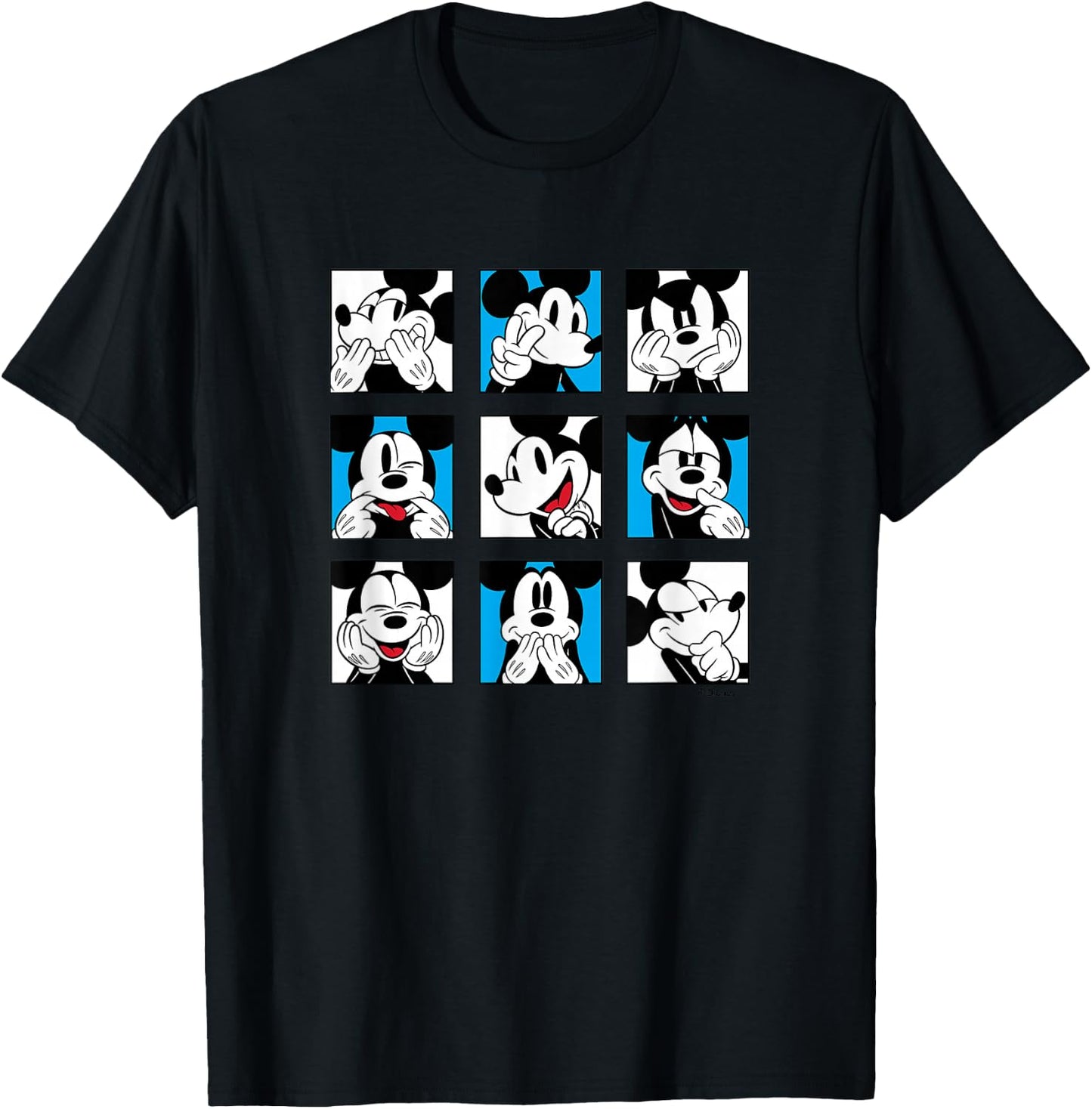 Mickey Mouse - Expressions Grid T-Shirt - T-Shirt | Black