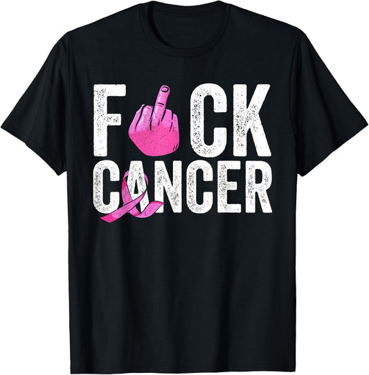 Fuck Breast Cancer Apparel Pink Ribbon Support Fighter Women T-Shirt - T-Shirt | Black