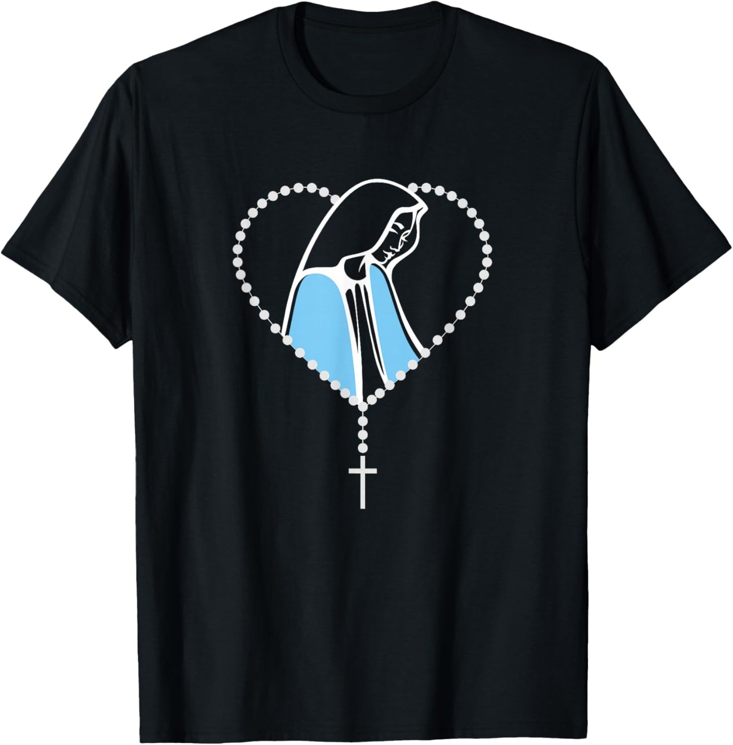Holy Rosary Virgin Mary Catholic Gift T-Shirt - T-Shirt | Black