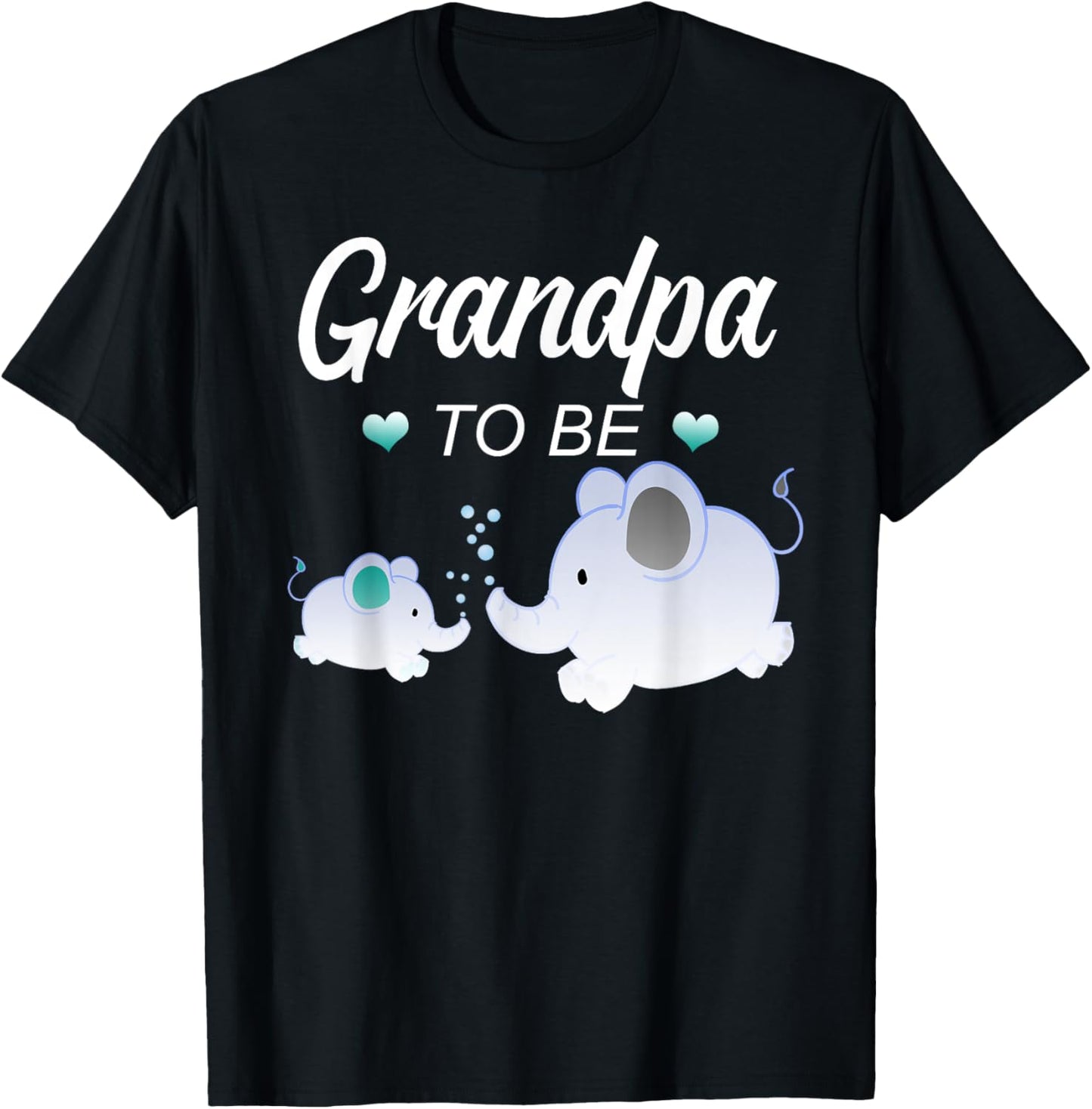 Grandpa To Be Elephant Baby Shower For Boy T-Shirt - T-Shirt | Black
