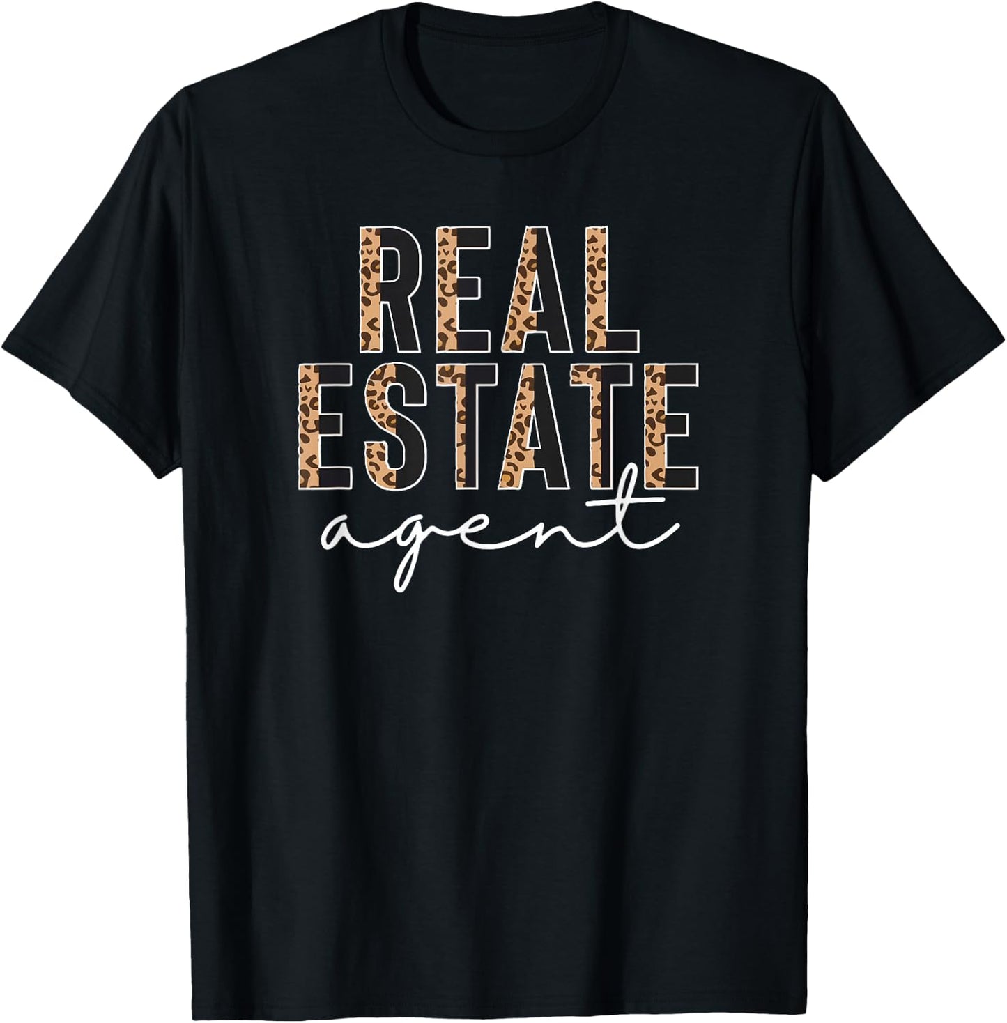Real Estate Agent Women's Cheetah Leopard Home Seller T-Shirt - T-Shirt | Black