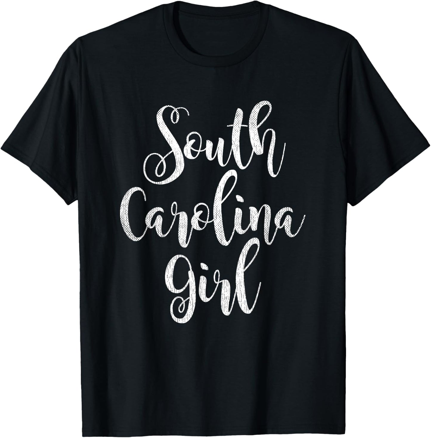 Distressed SC Women Cute South Carolina Girl T-Shirt - T-Shirt | Black