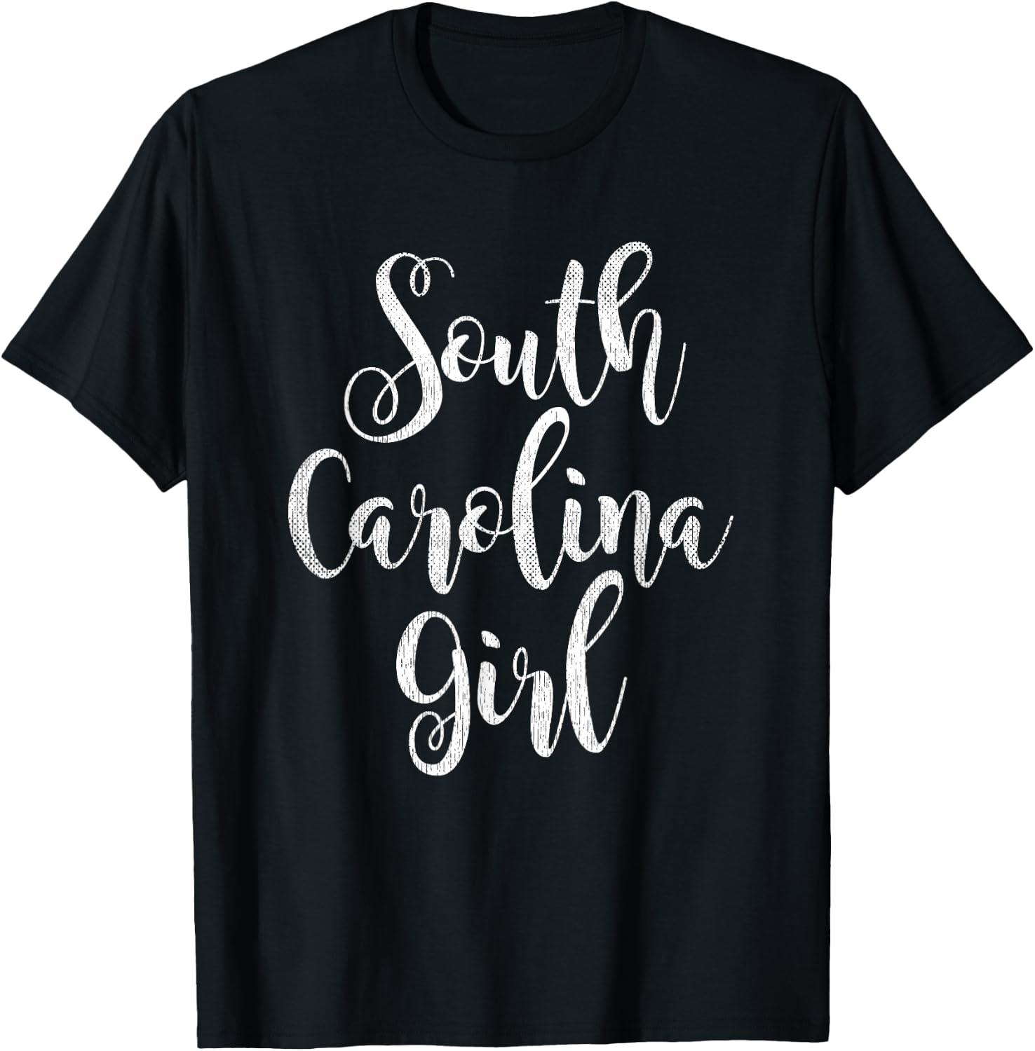 Distressed SC Women Cute South Carolina Girl T-Shirt - T-Shirt | Black