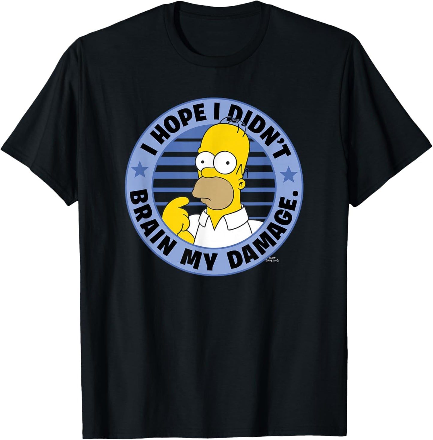 The Simpsons Homer I Hope I Didn't Brain My Damage T-Shirt - T-Shirt | Black