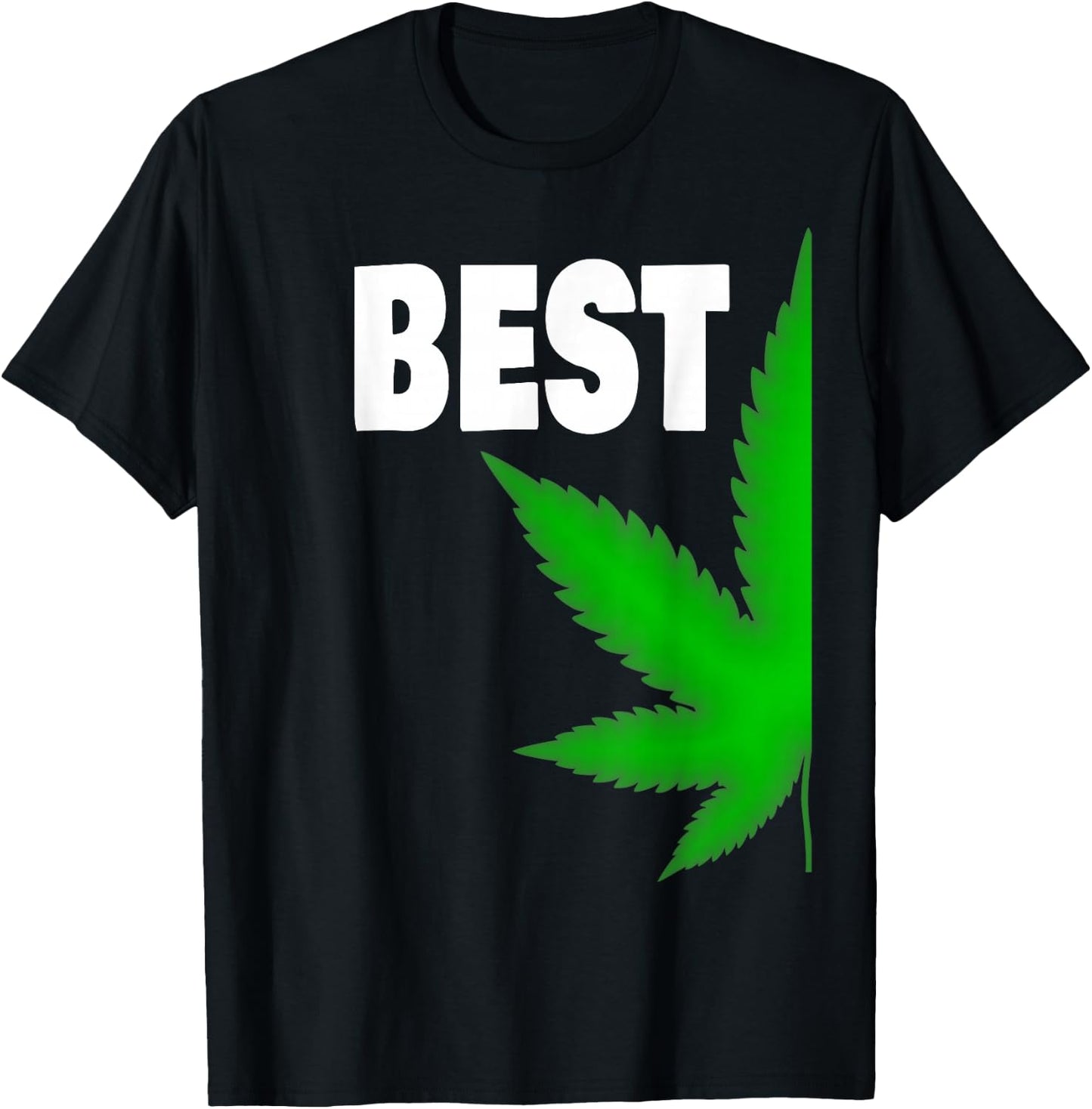 Couples Matching Best Buds BFF Marijuana Leaf Weed Gift Small T-Shirt - T-Shirt | Black