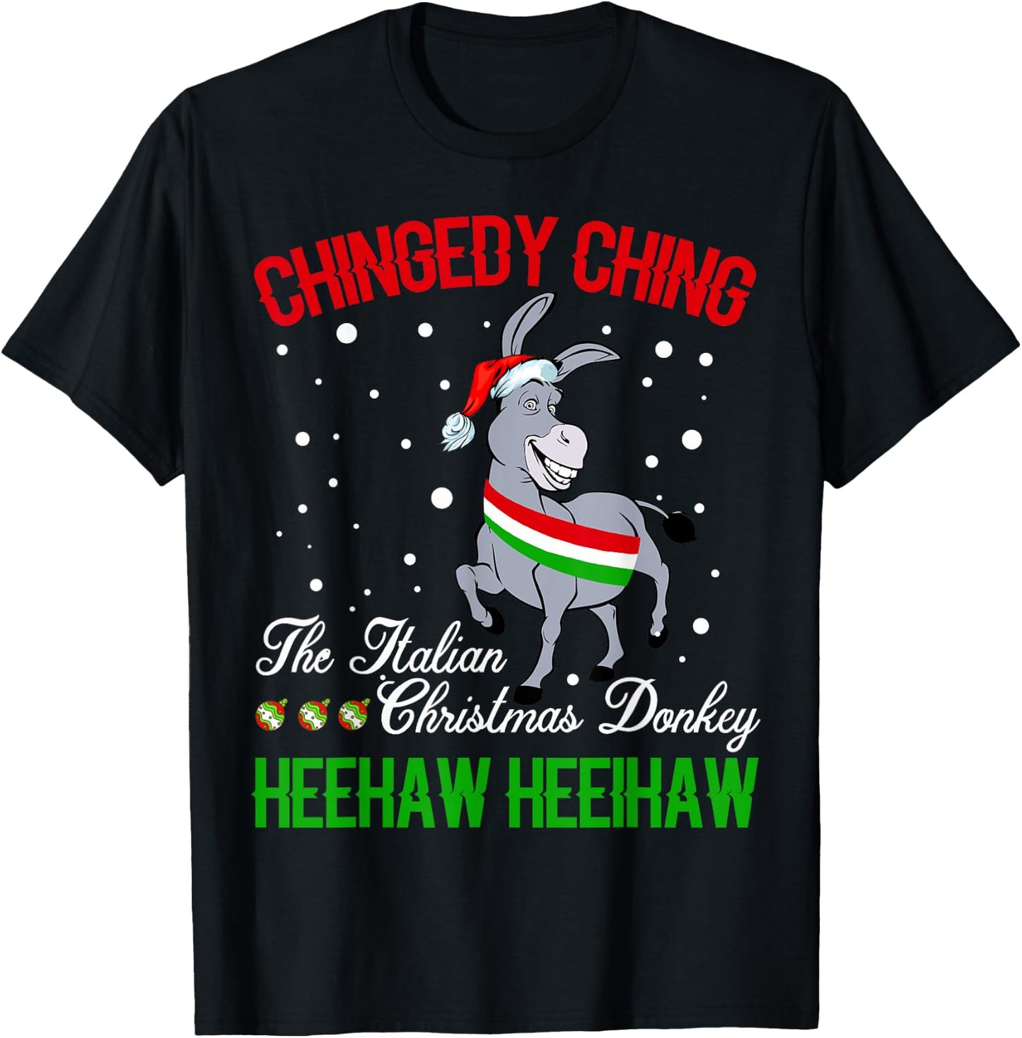 Christmas Donkey Italian Xmas Gifts Women T-Shirt - T-Shirt | Black