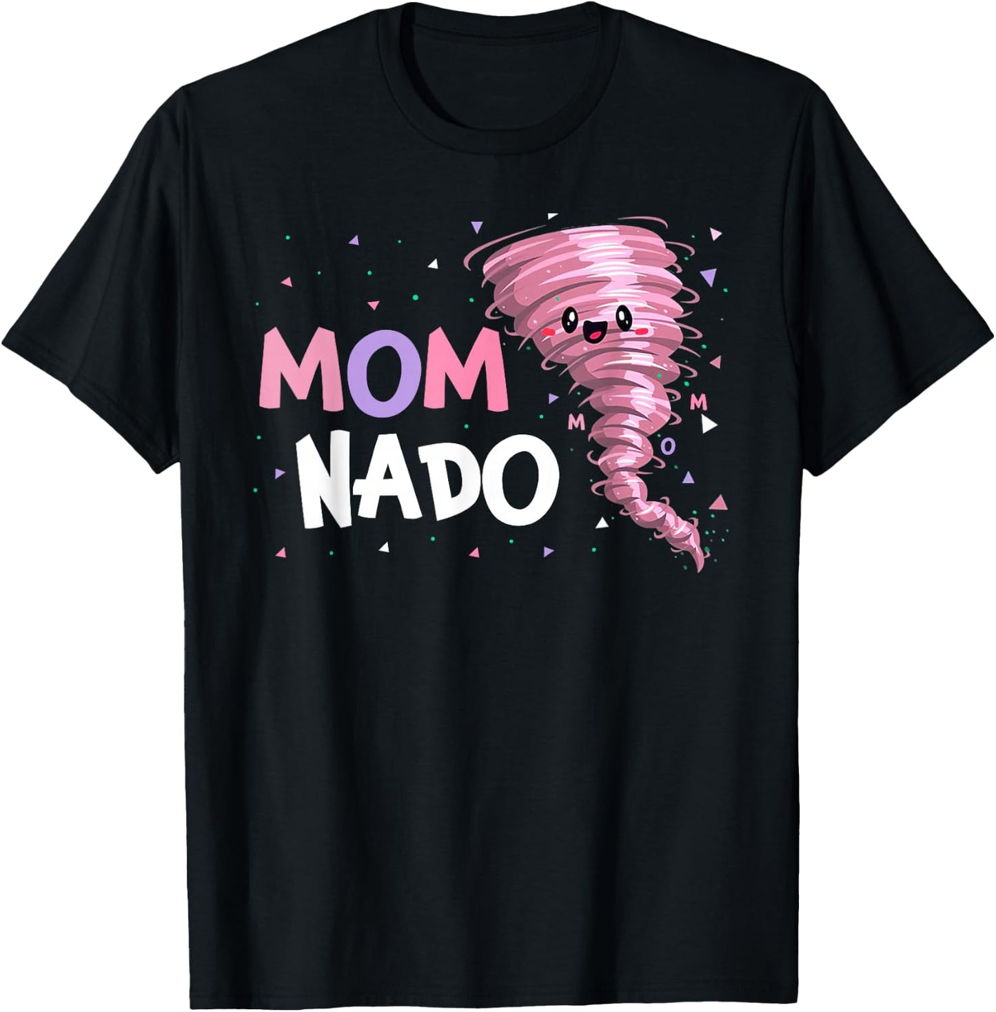 Mom Nado Tornado Birthday Party Decorations Pink Tornado T-Shirt - T-Shirt | Black