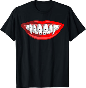 Orthodontist Dental Vampire Braces Teeth T-Shirt - T-Shirt | Black