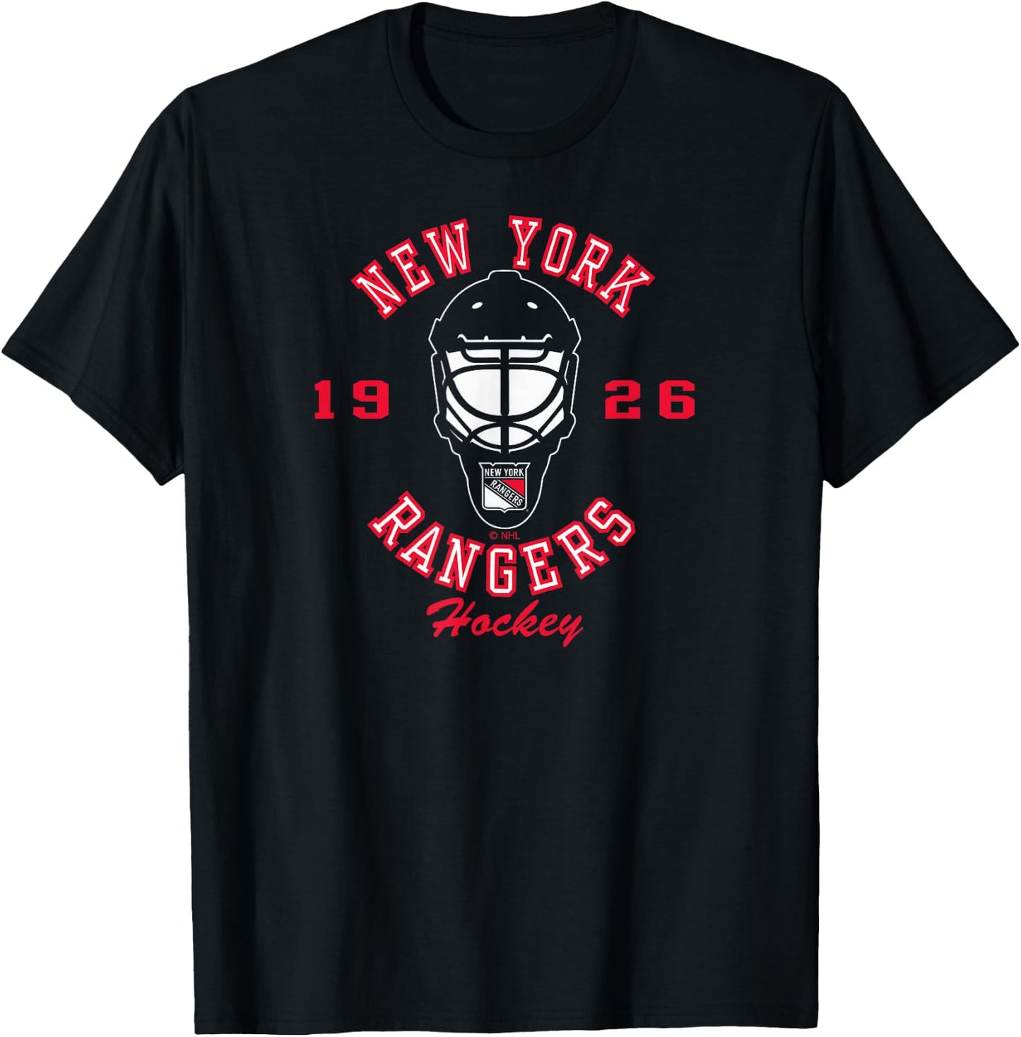 New York Rangers Hockey Mask Blue Officially Licensed T-Shirt - T-Shirt | Black