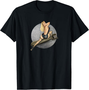 Pinup Bombs Away WW2 Retro Poster T-Shirt - T-Shirt | Black