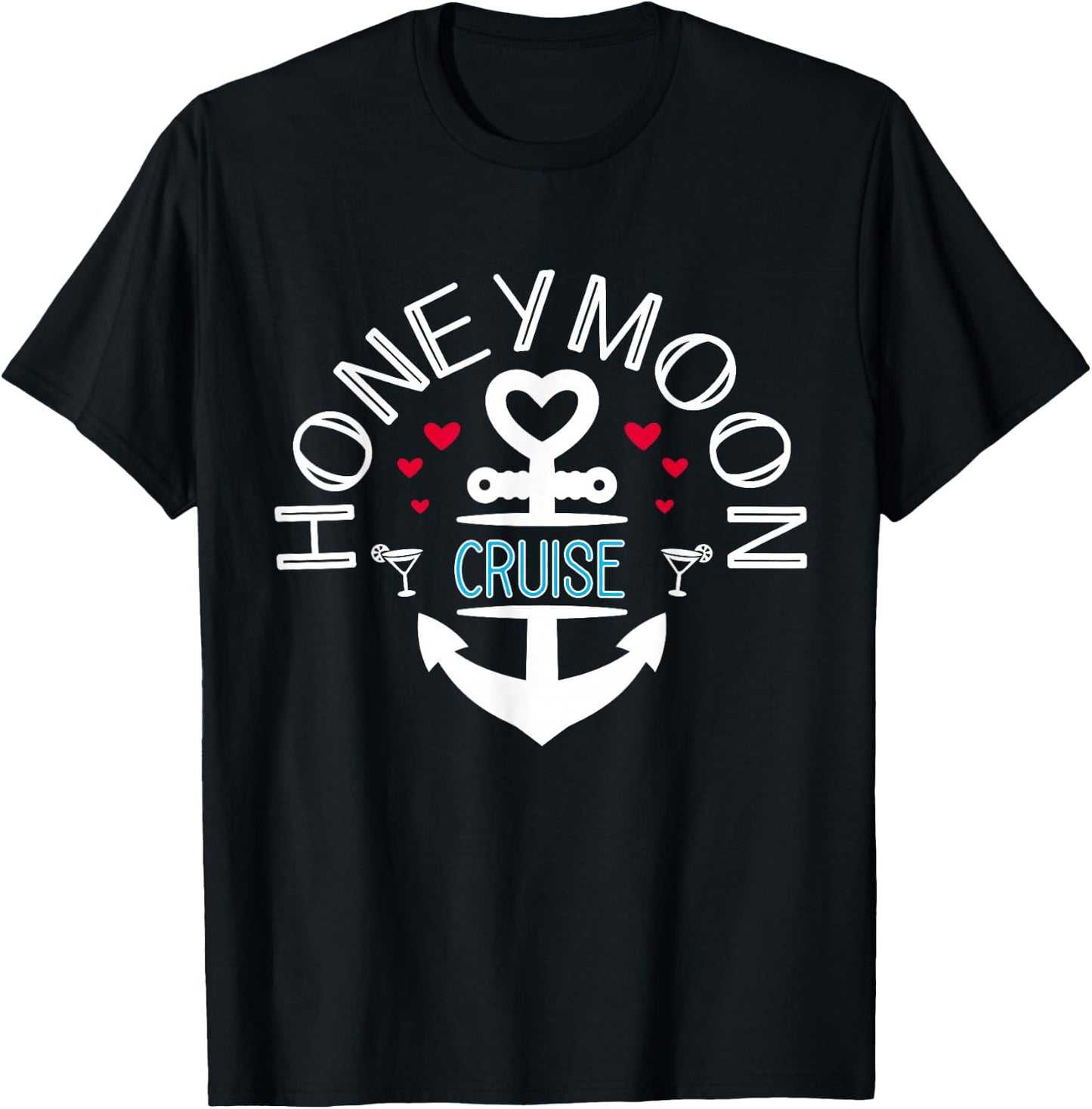 Honeymoon cruise for couples Just Married Gift T-Shirt - T-Shirt | Black