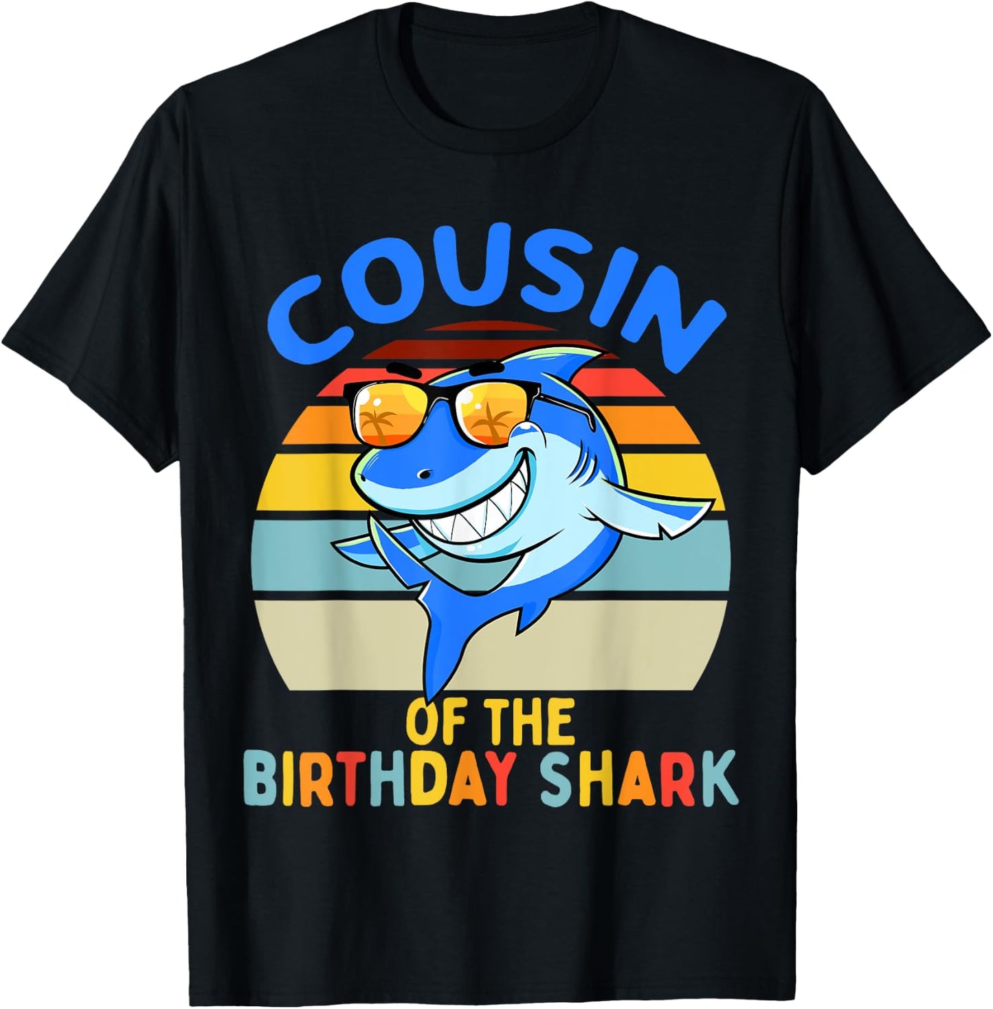 Cousin of the Shark Birthday Boys Matching Family T-Shirt - T-Shirt | Black