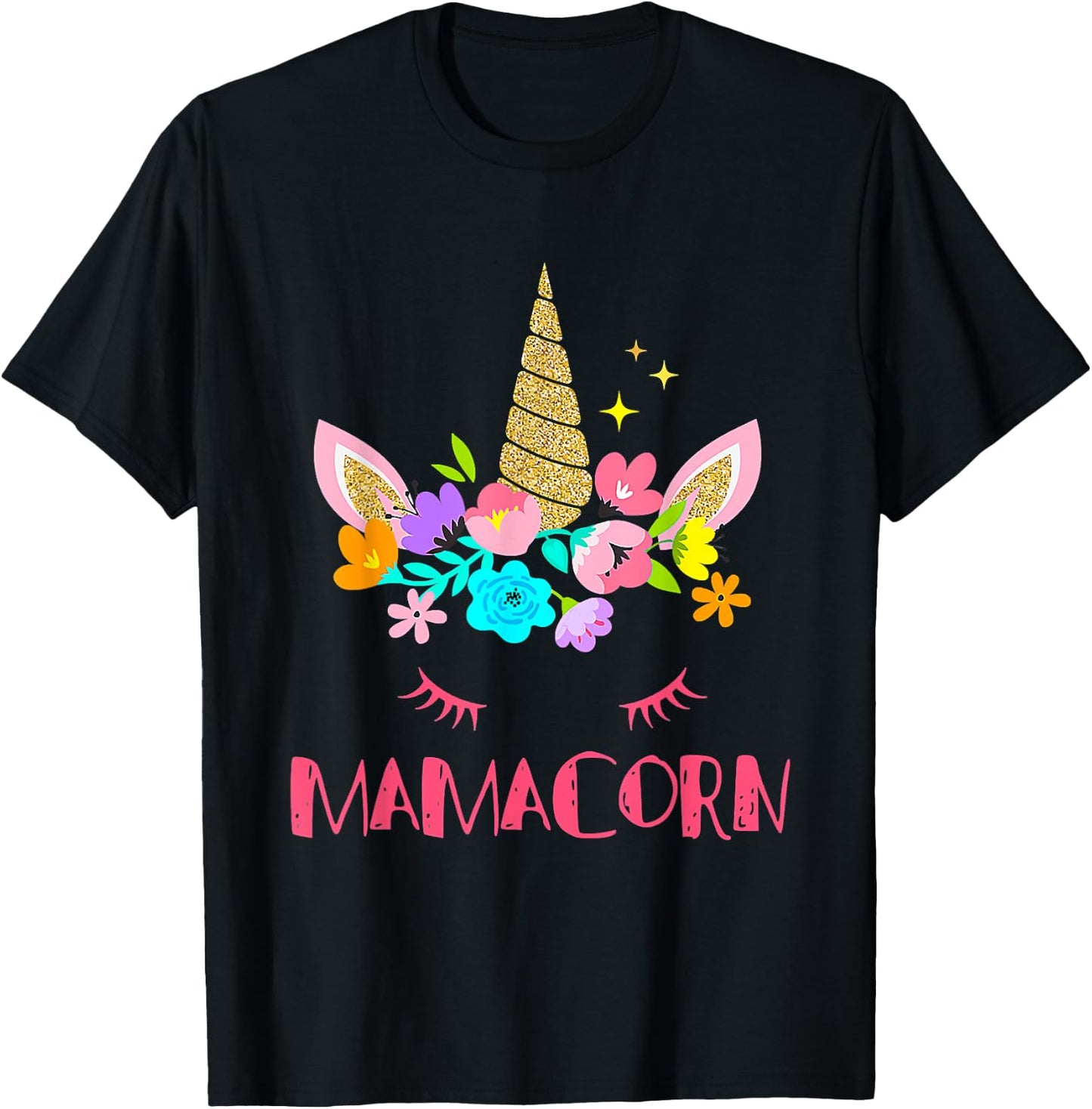 Funny Mamacorn Unicorn Costume Mom Mother's Day T-Shirt - T-Shirt | Black