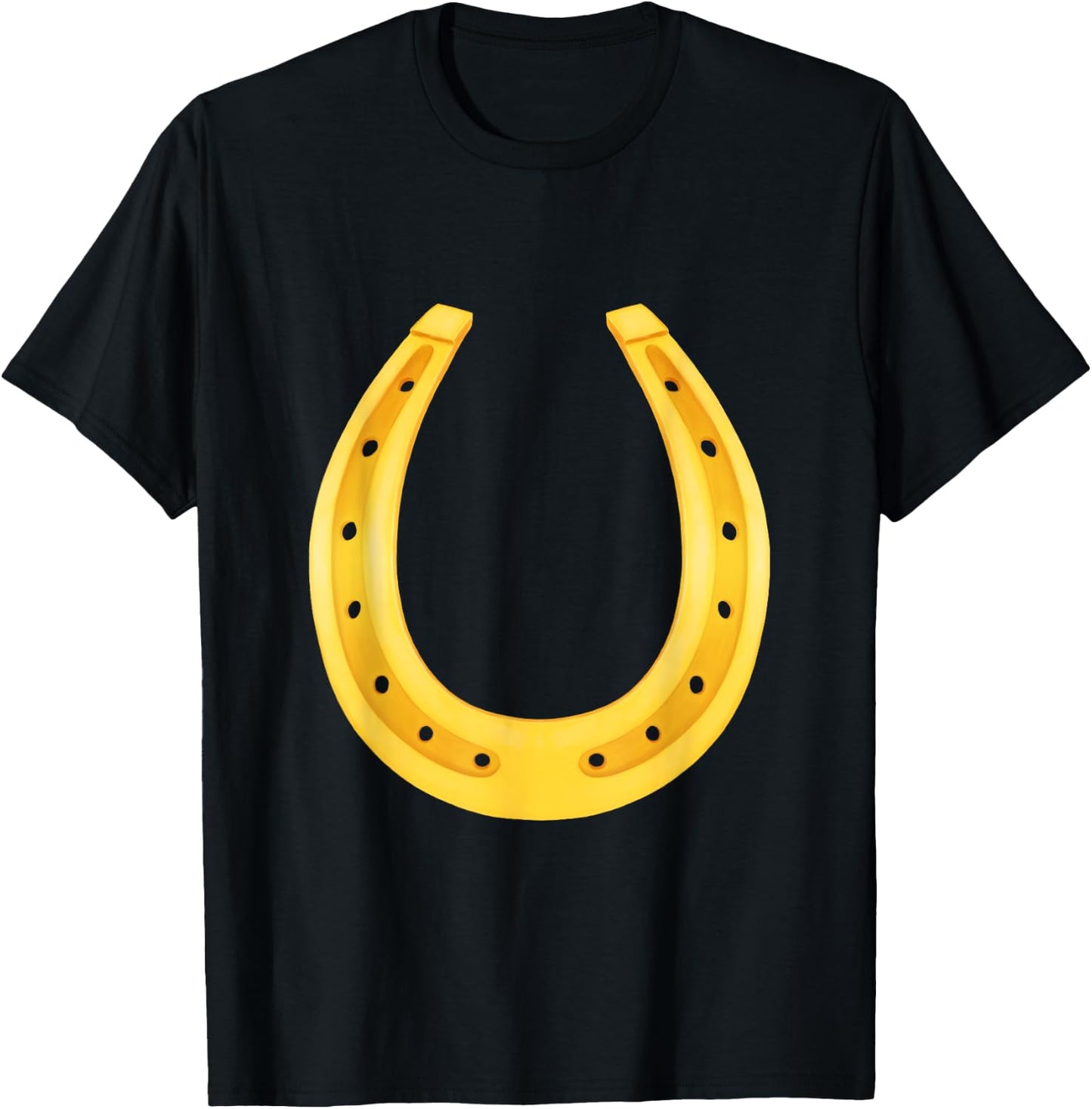 Lucky Golden Horseshoe Horse Shoe Good Luck St Patracks Day T-Shirt - T-Shirt | Black
