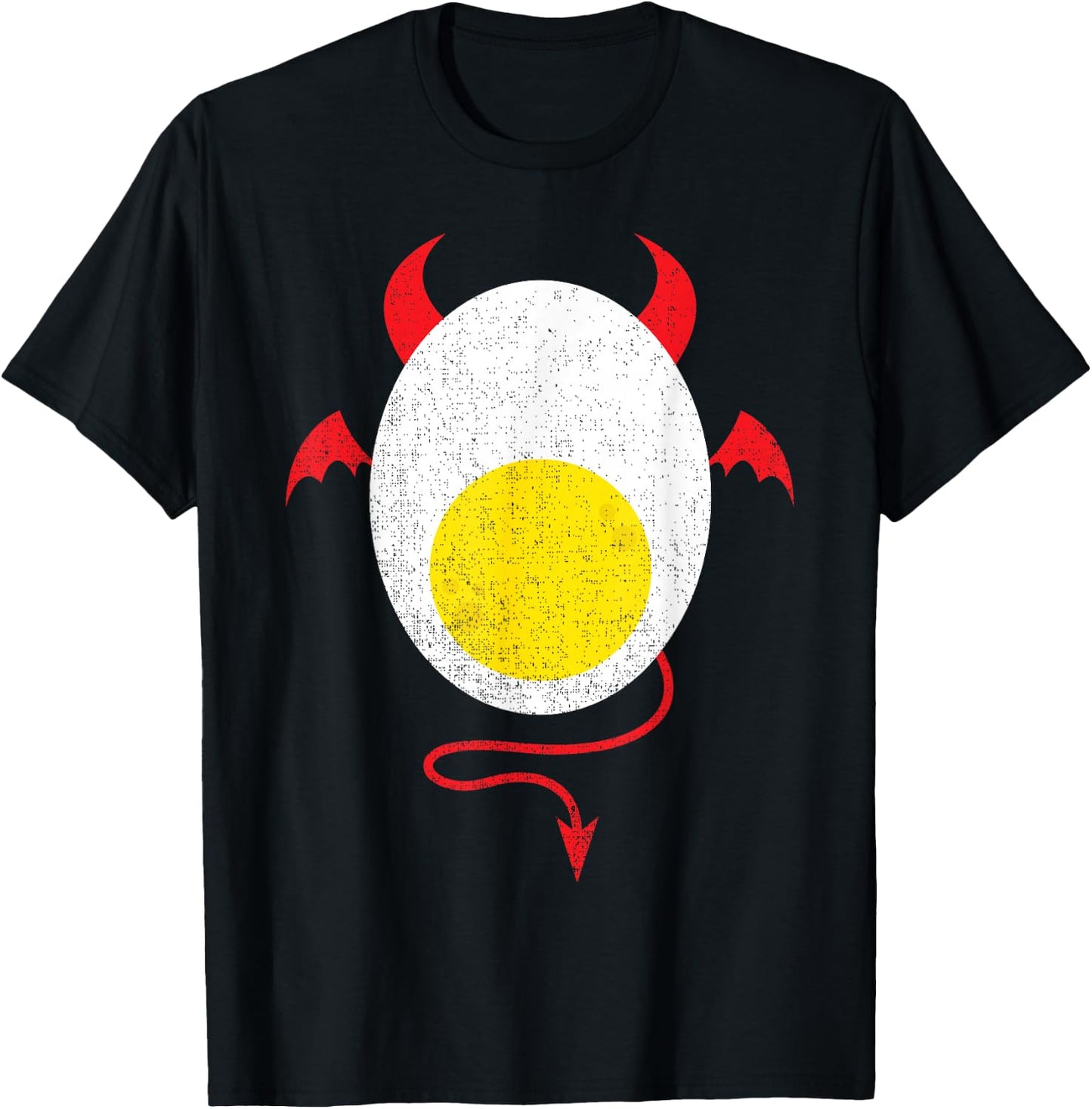 Funny Halloween Shirt Devil Egg Yolk Food Lover Lazy Costume T-Shirt - T-Shirt | Black