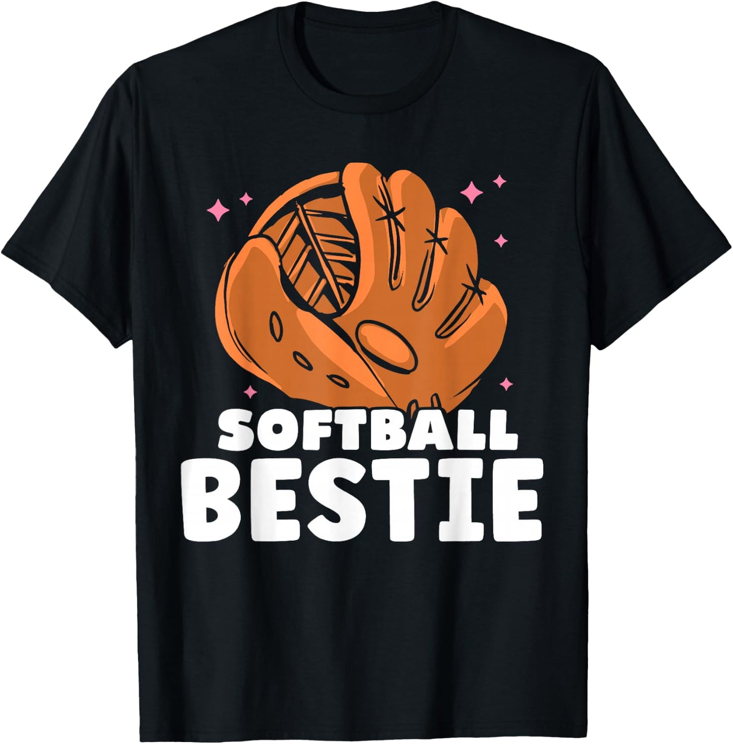 Softball Bestie Cute Match Softballer Player Softball T-Shirt - T-Shirt | Black