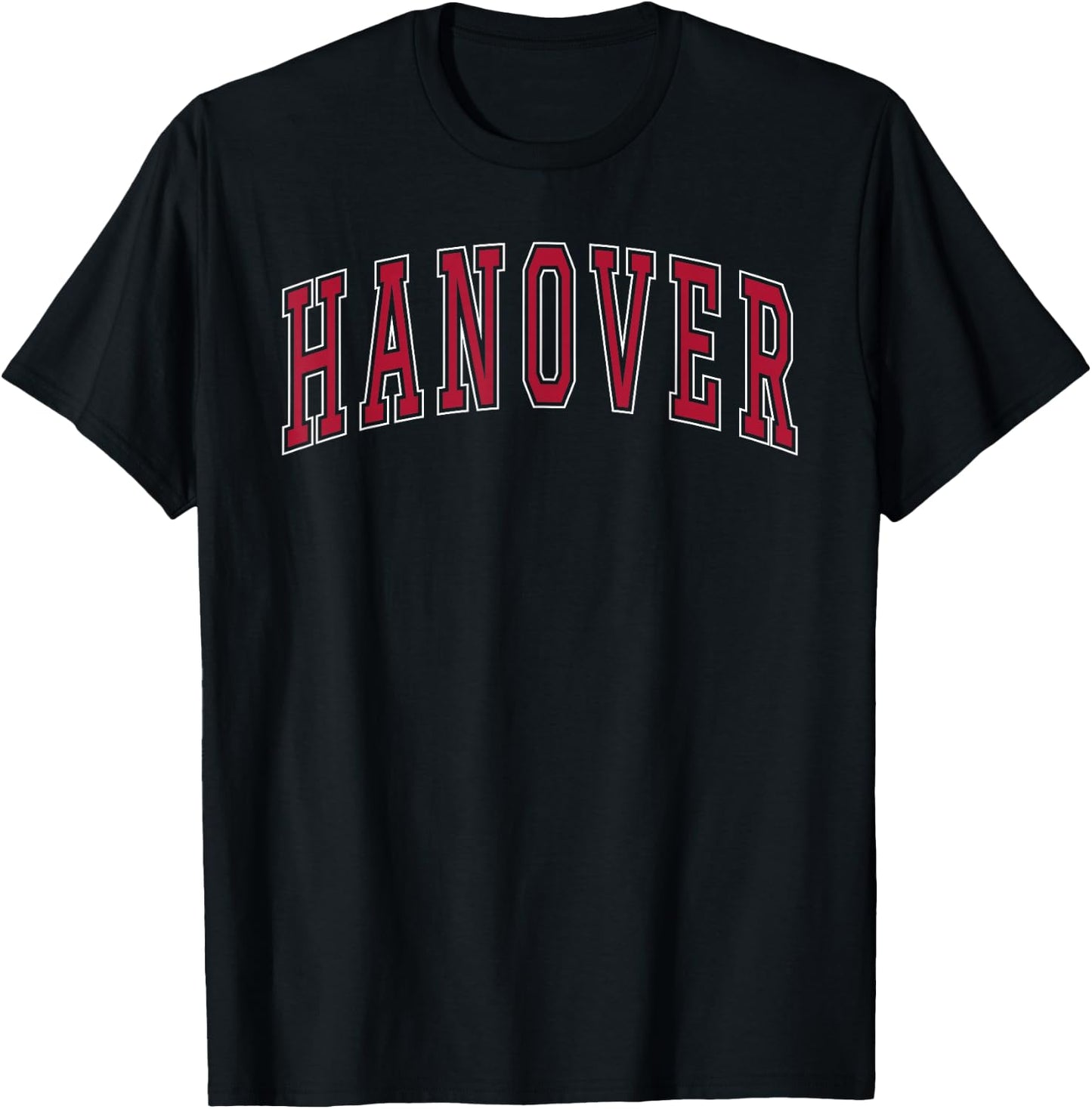 Hanover Virginia Souvenir College Style Red Text T-Shirt - T-Shirt | Black