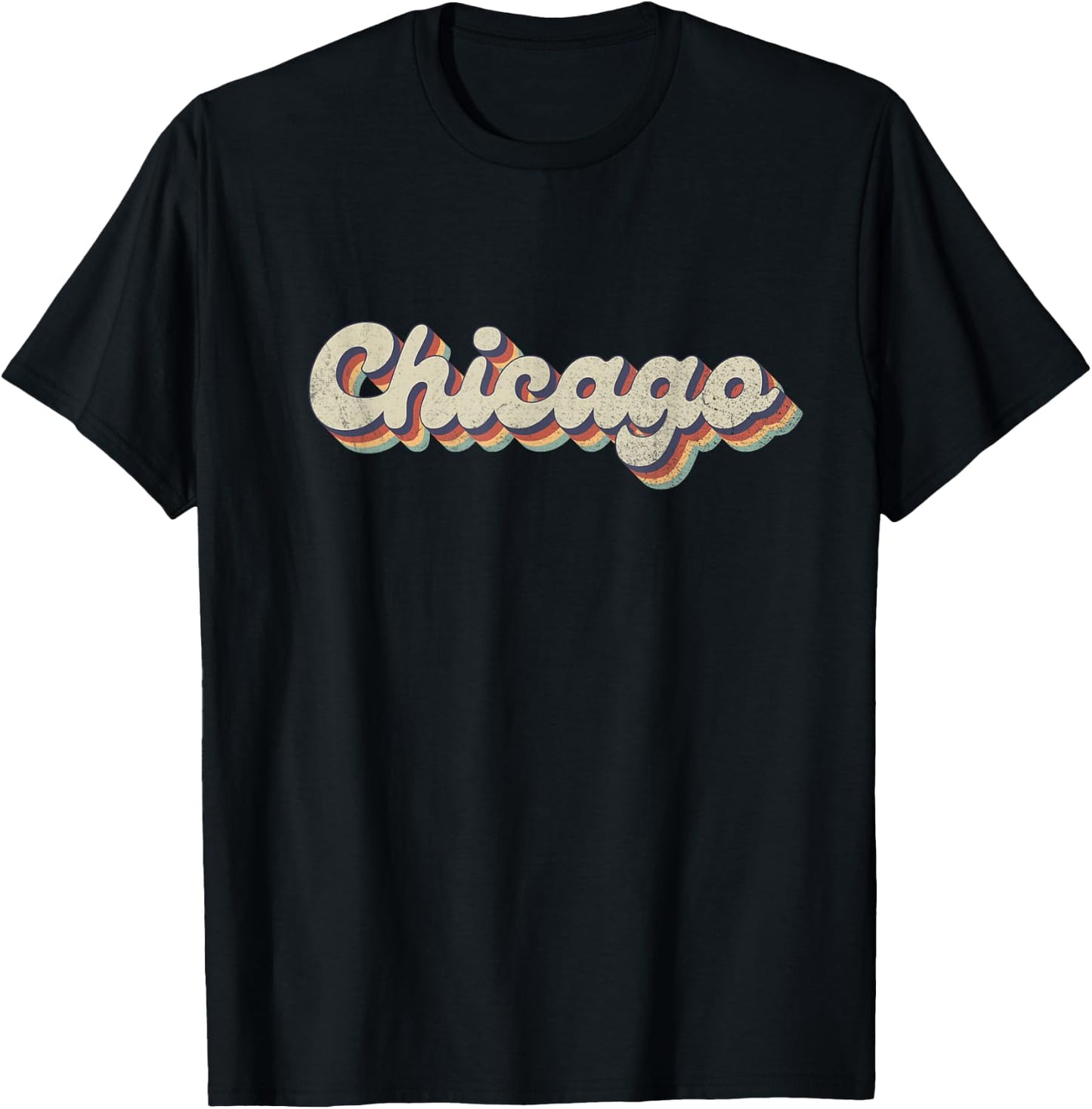 70's 80's USA City - Vintage Chicago T-Shirt - T-Shirt | Black