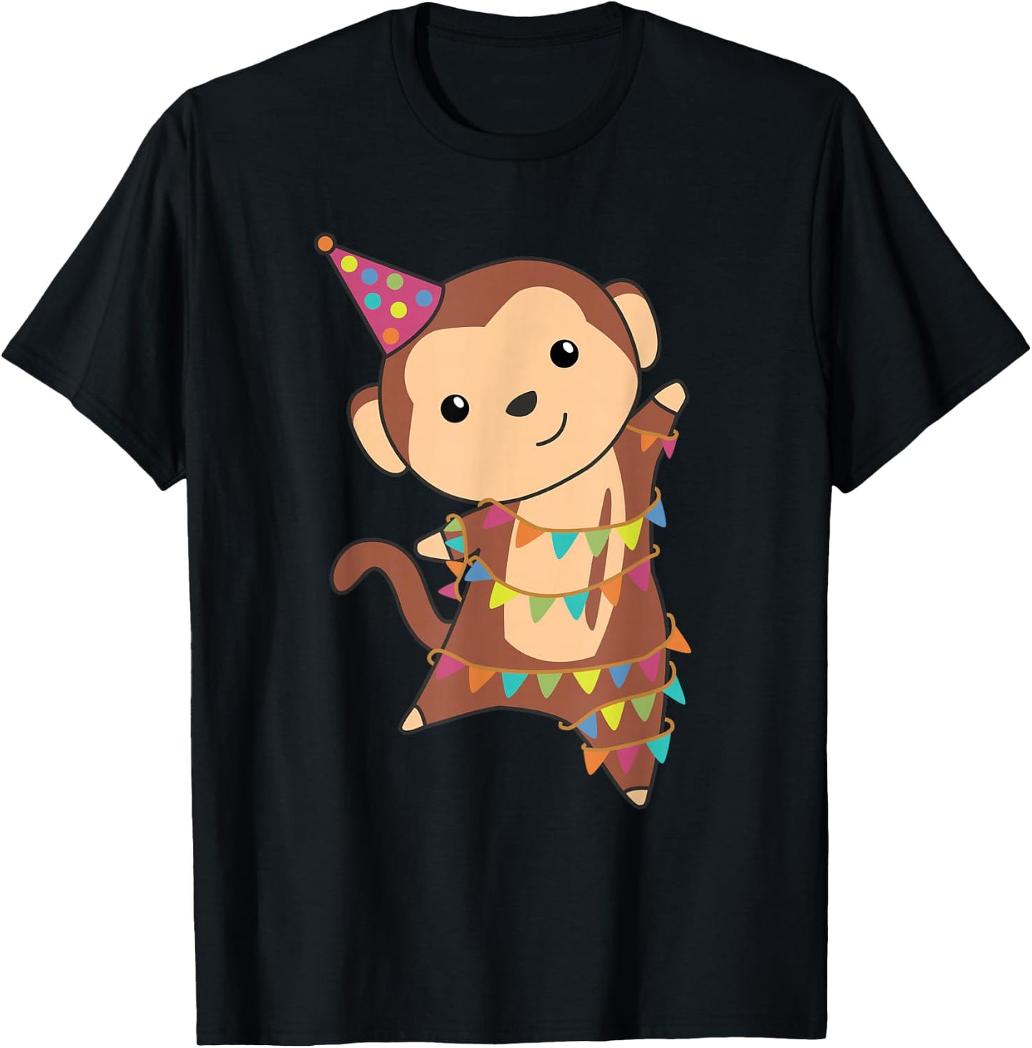 Cute Animals For Every Child's Birthday Birthday Monkey Kids T-Shirt - T-Shirt | Black