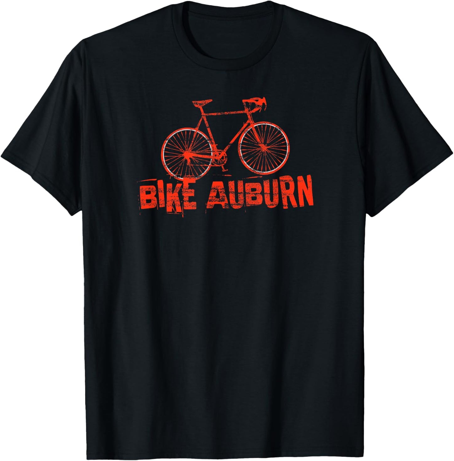 Grunge 1980s Style Auburn AL Bicycle Bike T Shirt T-Shirt - T-Shirt | Black