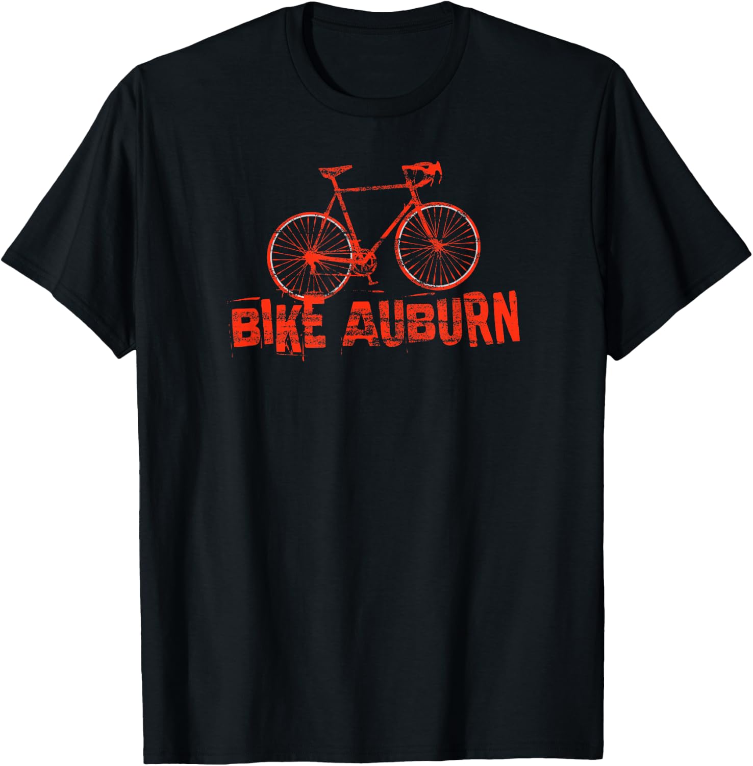 Grunge 1980s Style Auburn AL Bicycle Bike T Shirt T-Shirt - T-Shirt | Black