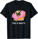 Kids Pugs & Donuts Shirt Pug Lover Candy Fan Girl Woman T-Shirt - T-Shirt | Black