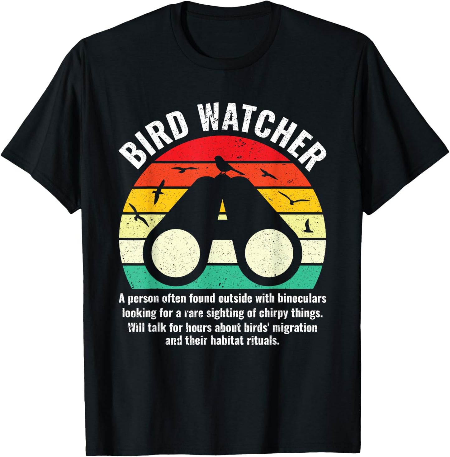 Funny Bird Watcher Definition Birder Bird Watching T-Shirt - T-Shirt | Black