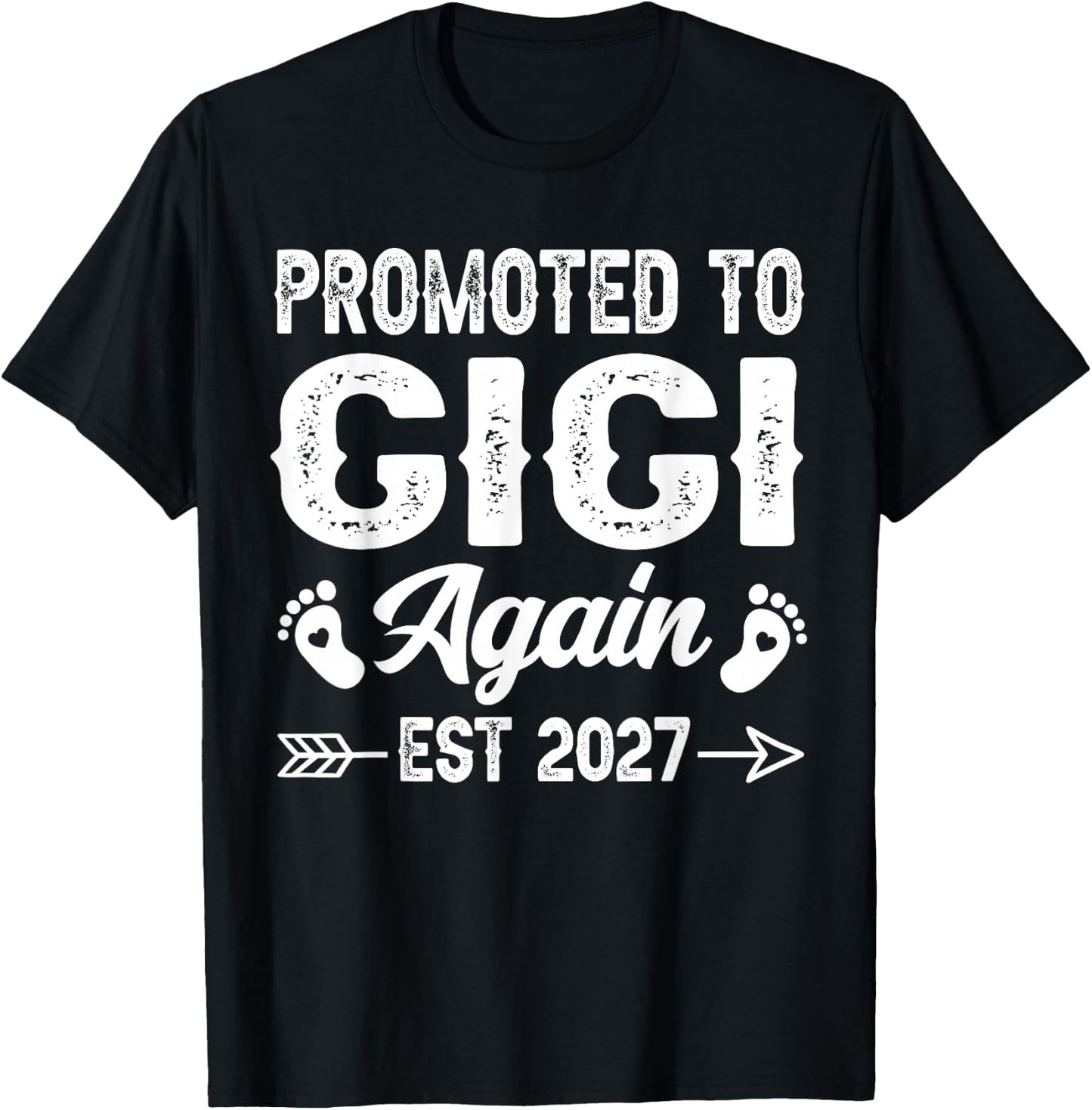 Promoted to Gigi Again Est 2027 Family T-Shirt - T-Shirt | Black