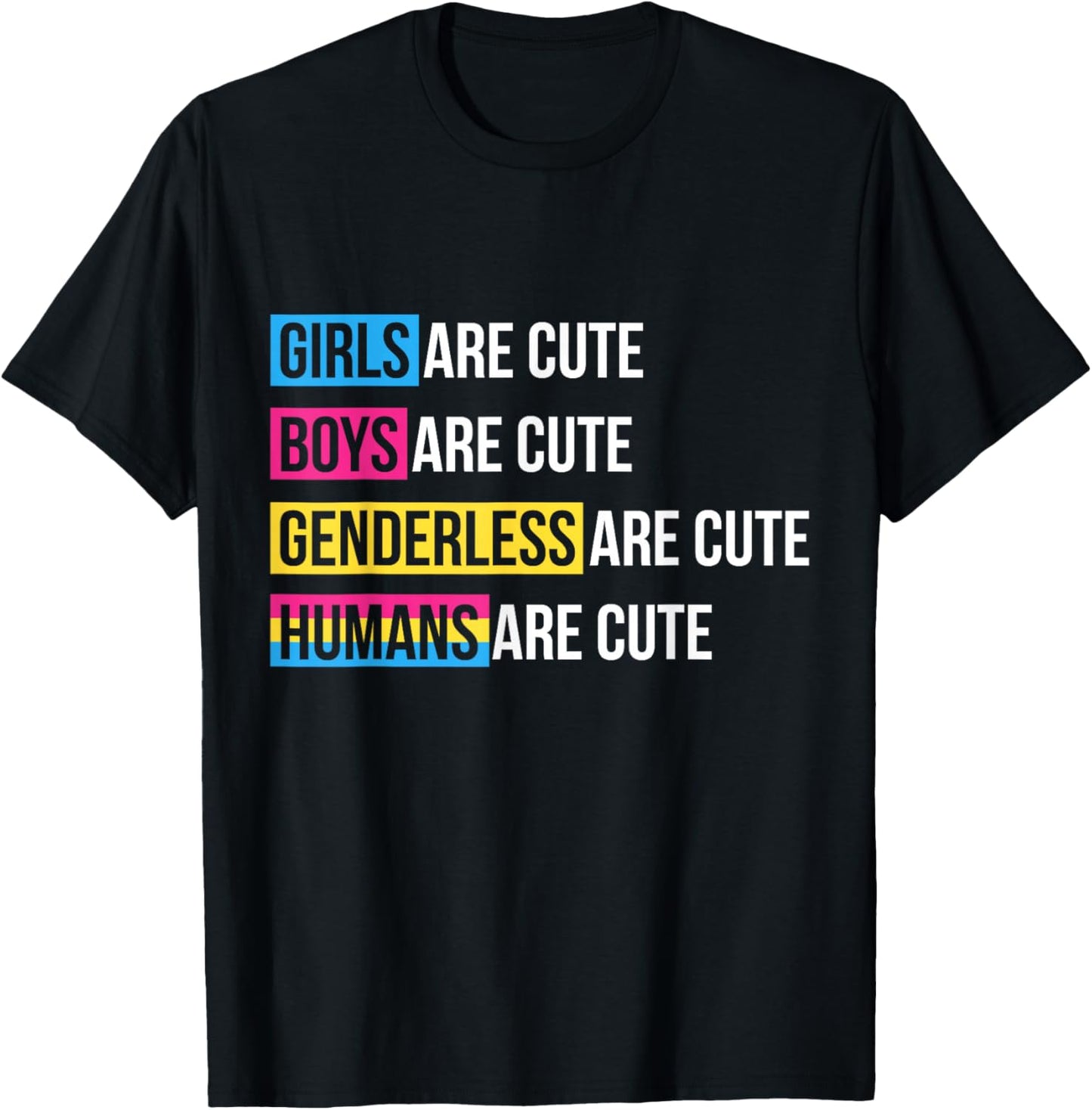 Humans are Cute Pansexual Pride Gift Pansexual T-Shirt - T-Shirt | Black
