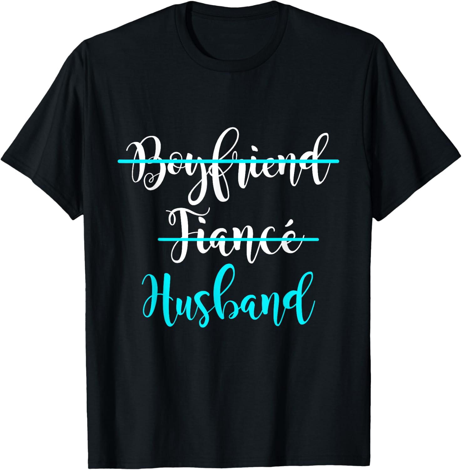 Boyfriend, Fiance, Husband Shirt Groom Wedding Gift Couple T-Shirt - T-Shirt | Black