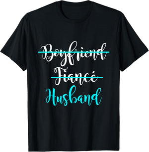 Boyfriend, Fiance, Husband Shirt Groom Wedding Gift Couple T-Shirt - T-Shirt | Black
