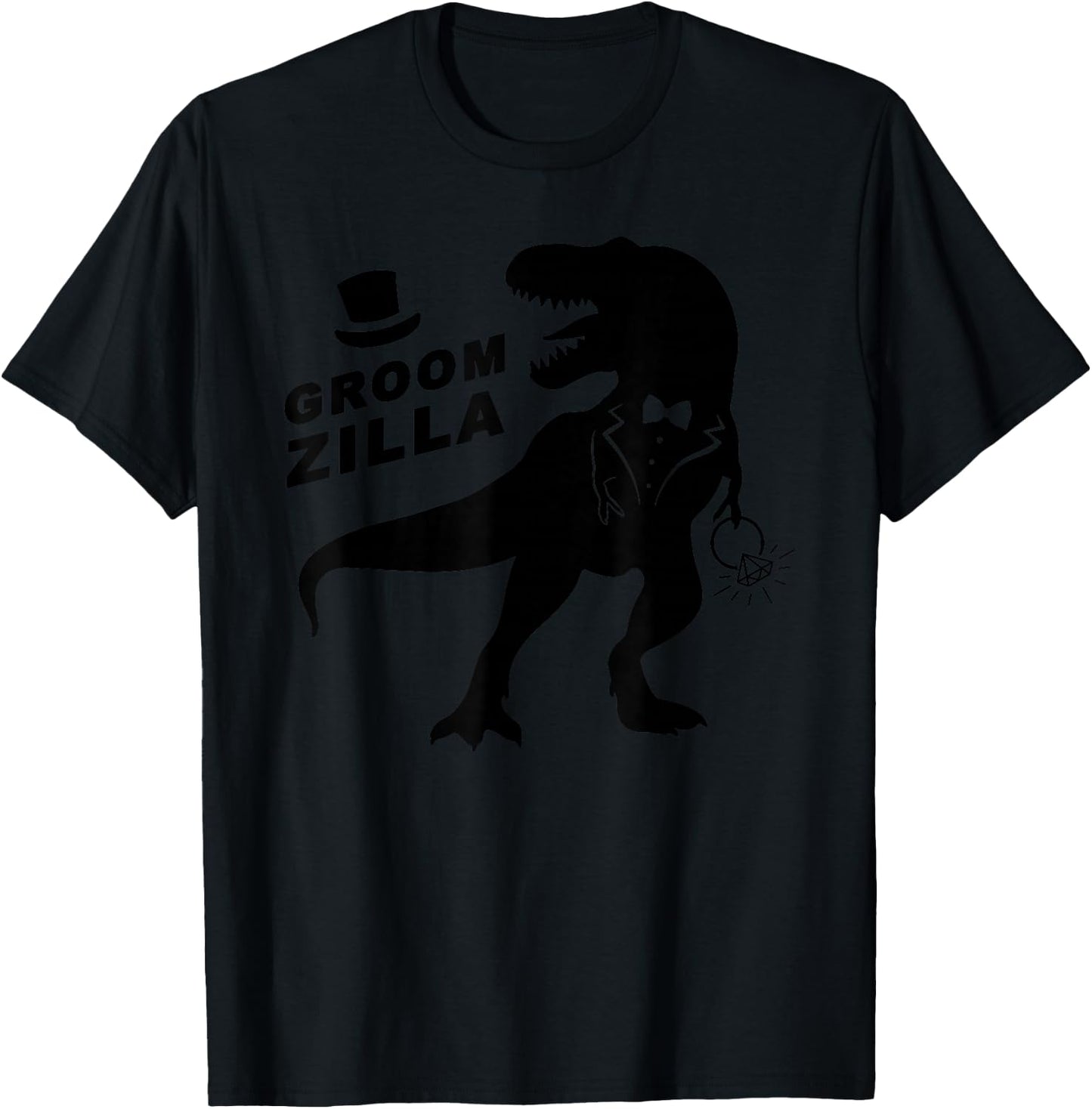 Funny Wedding Groomzilla With Ring Groom Gift T-Shirt - T-Shirt | Black