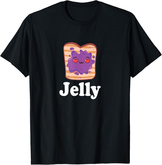 Jelly & Peanut Butter Valentine Him & Her Matching Couple T-Shirt - T-Shirt | Black