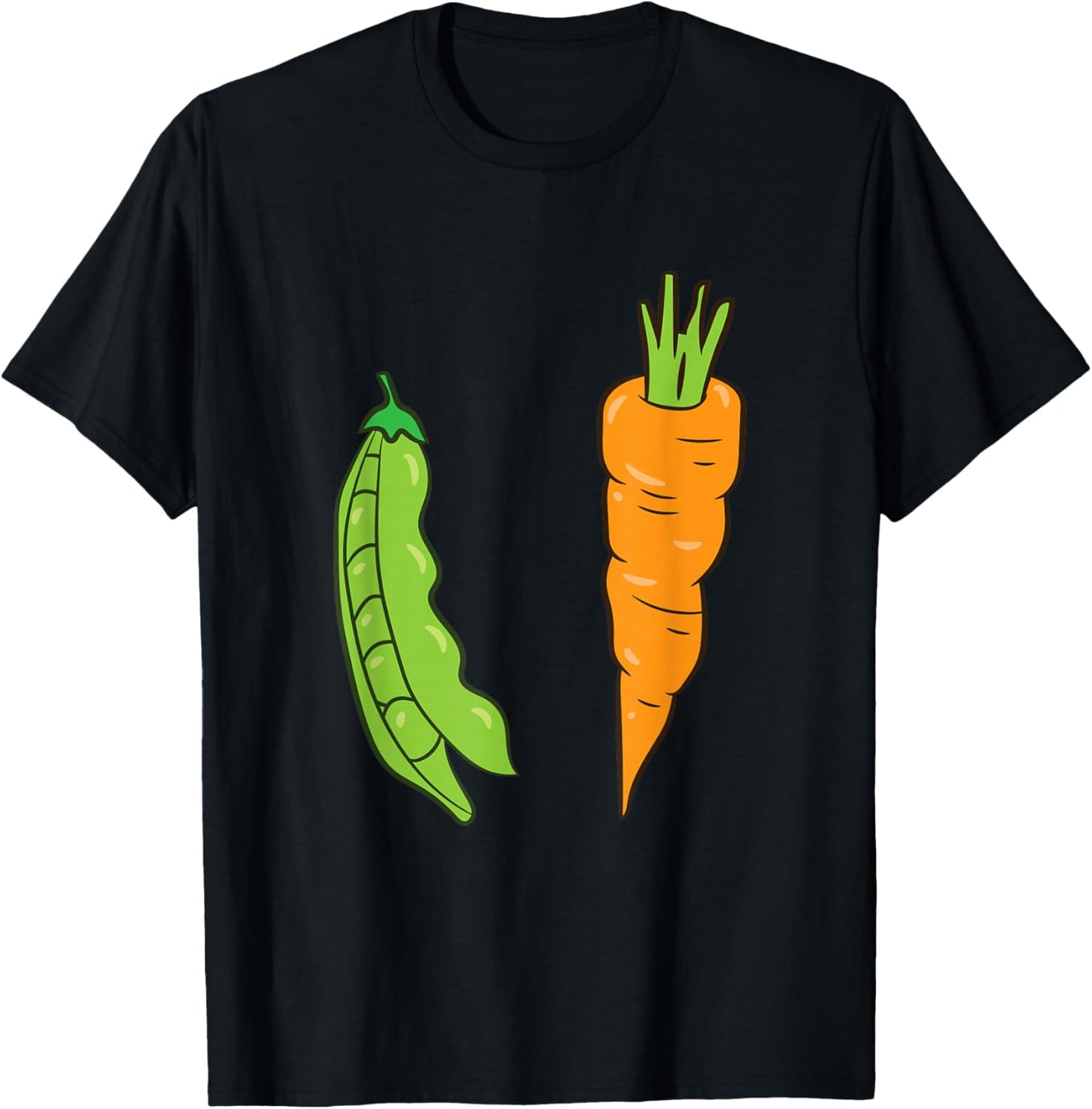 Peas And Carrots Vegetable Peas Carrot T-Shirt - T-Shirt | Black