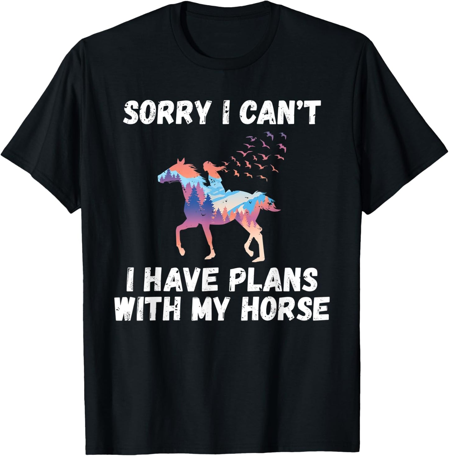 Sorry i cant i have Plans with my Horse Riding T-Shirt - T-Shirt | Black