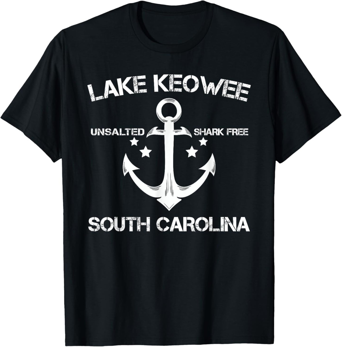 LAKE KEOWEE SOUTH CAROLINA Funny Fishing Camping Summer Gift Women Kids T-Shirt - T-Shirt | Black
