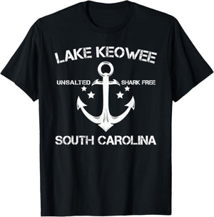 LAKE KEOWEE SOUTH CAROLINA Funny Fishing Camping Summer Gift Women Kids T-Shirt - T-Shirt | Black