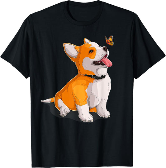Funny Corgi Dog Lover Owner , Black T-Shirt - T-Shirt | Black