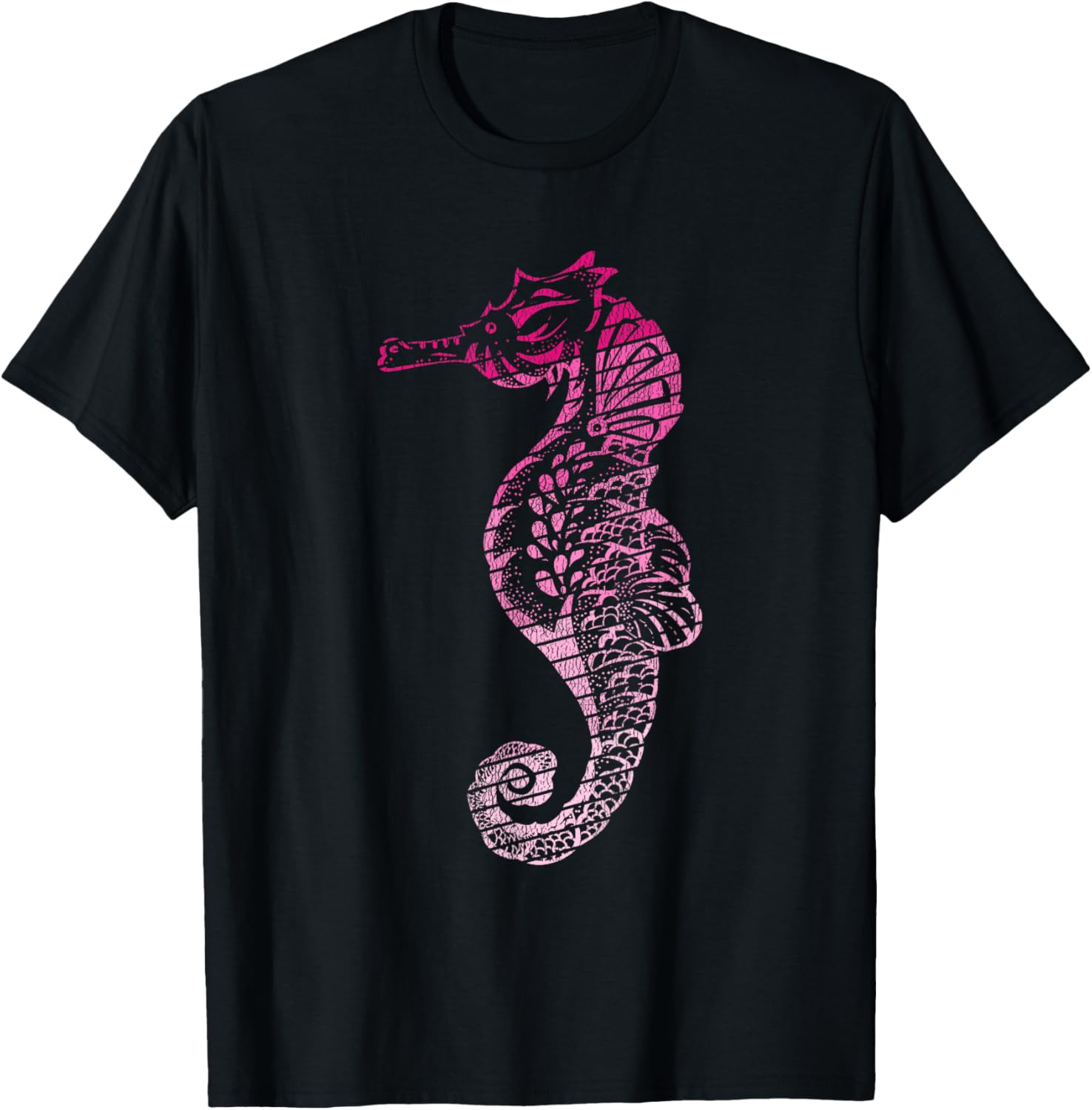 Colorful Seahorse T-Shirt - T-Shirt | Black