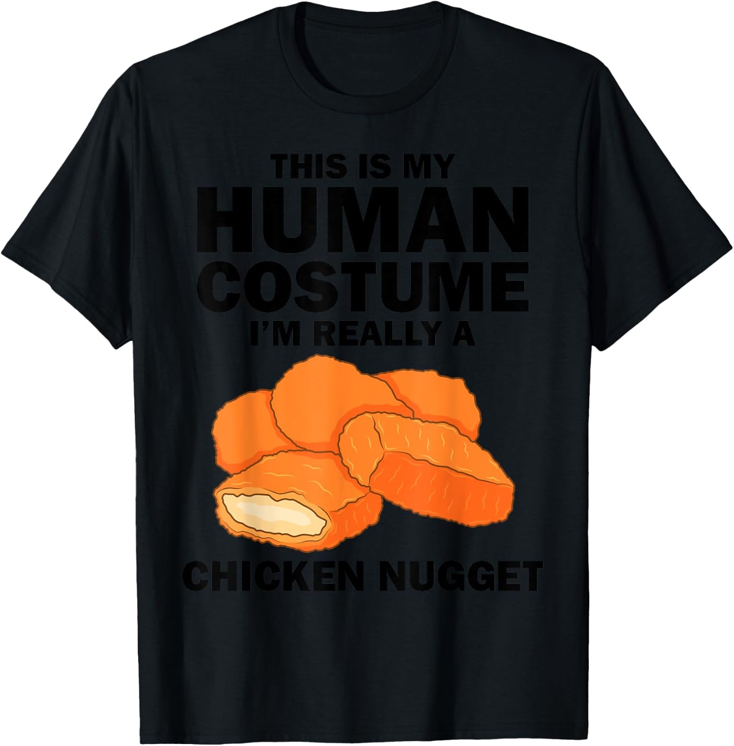 Funny Chicken Nugget Costume For Kids Fashion Nugget Foodie T-Shirt - T-Shirt | Black
