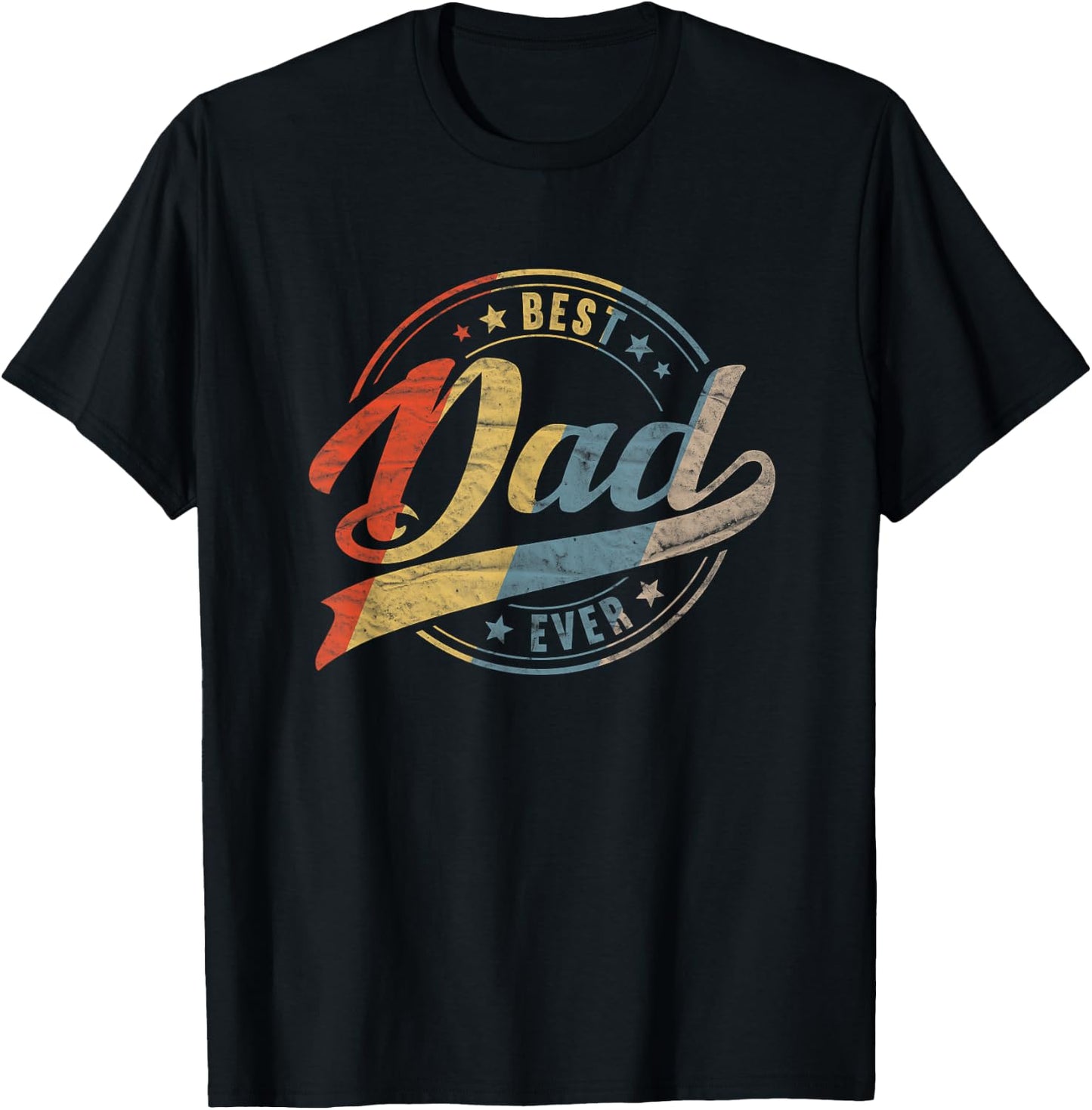 Retro Vintage Best Dad Ever Father Daddy Father's Day Gift T-Shirt - T-Shirt | Black