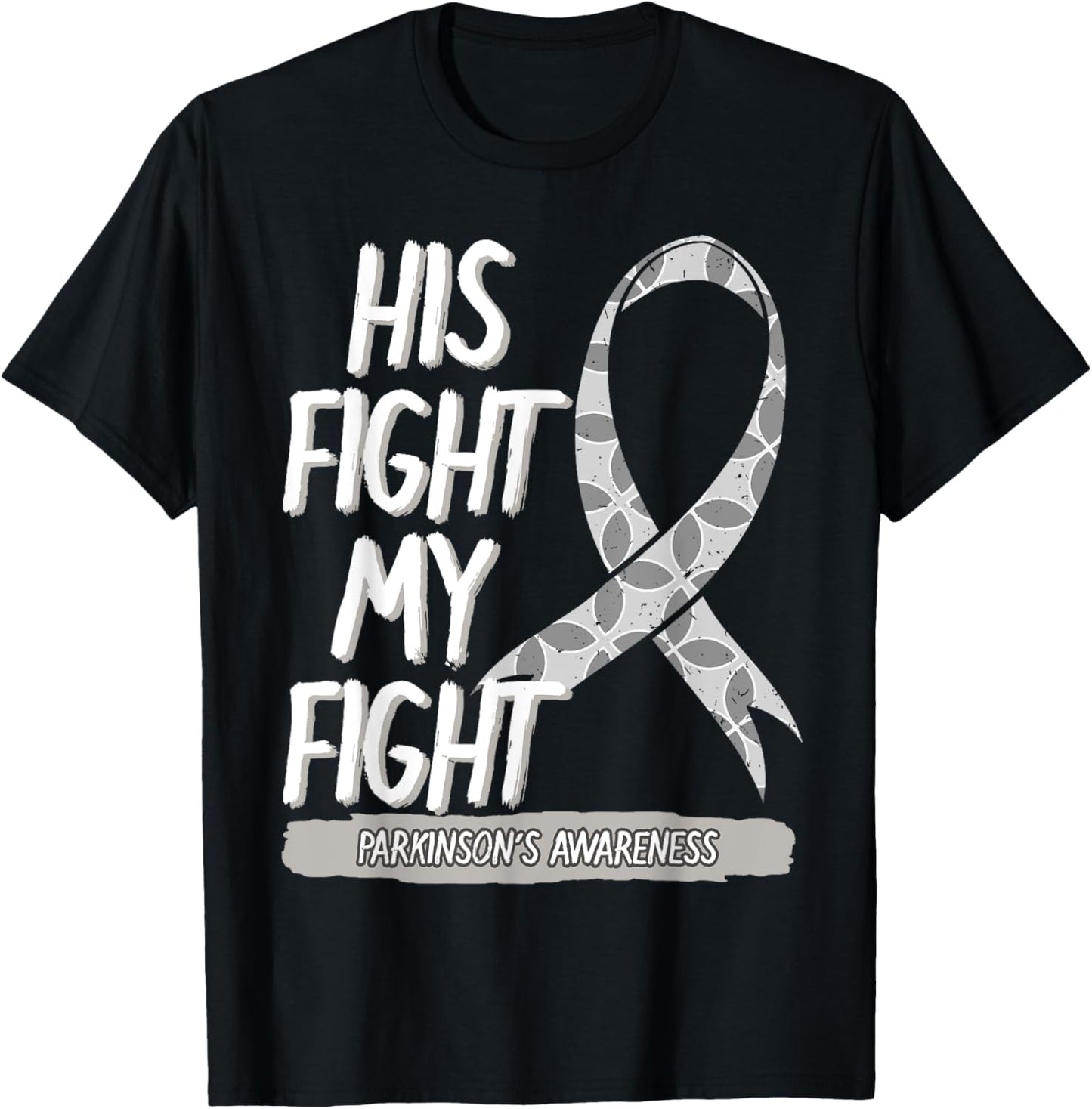 Parkinson's Awareness Idiopathic Shaking Palsy Gray Ribbon T-Shirt - T-Shirt | Black