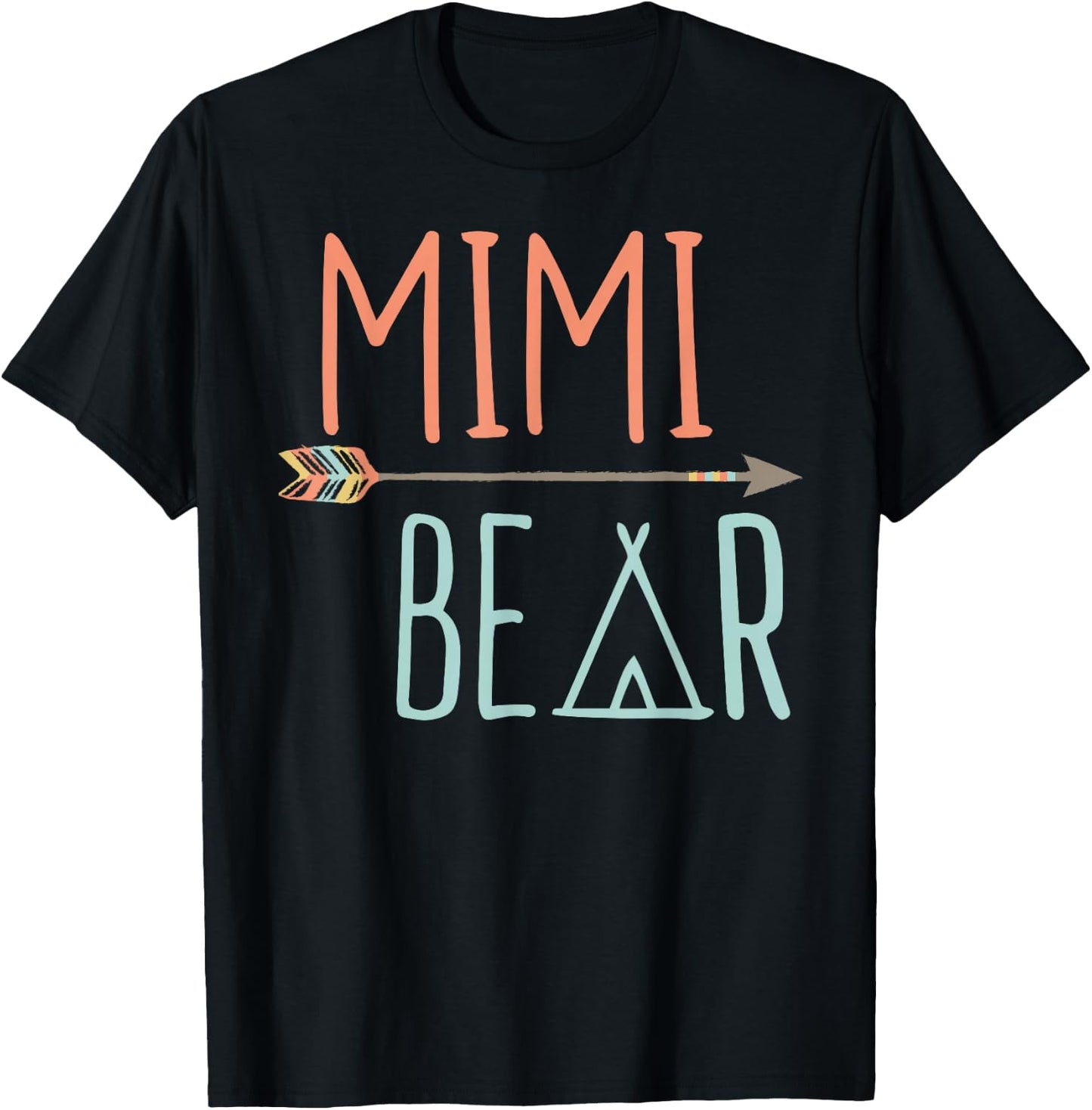 Tribal Arrow Mimi Bear Shirt Grandma Shirt T-Shirt - T-Shirt | Black