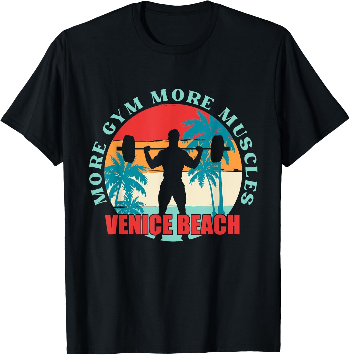 More Gym More Muscles Bodybuilding Venice Beach Men Women Kids T-Shirt - T-Shirt | Black
