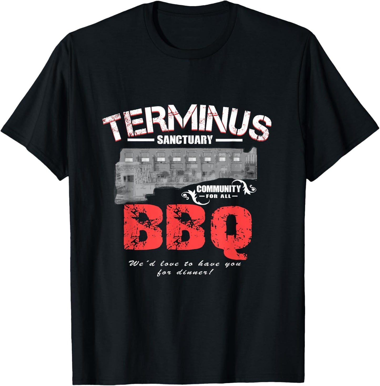 Go Out Adult Terminus BBQ Funny Zombie Apocalypse T-Shirt - T-Shirt | Black
