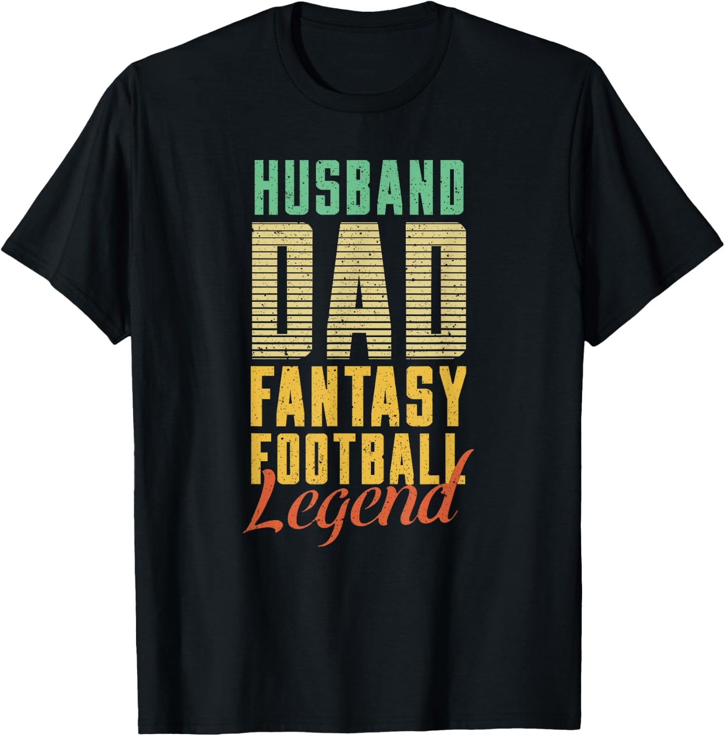 Fantasy Football Husband Dad Legend Draft Kit Sports Trophy T-Shirt - T-Shirt | Black